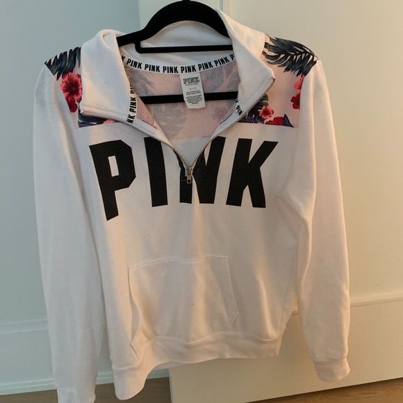 Pink Quarter Zip Sweatshirt - Picture 1 of 2